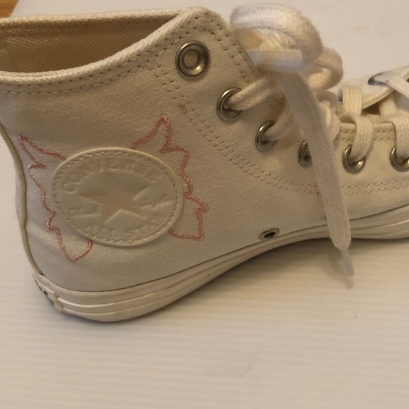 Converse ladies high top sneakers cream 7 size - Picture 3 of 8